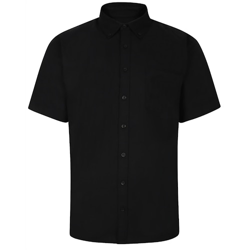 Bigdude Button Down Oxford Short Sleeve Shirt Black Tall